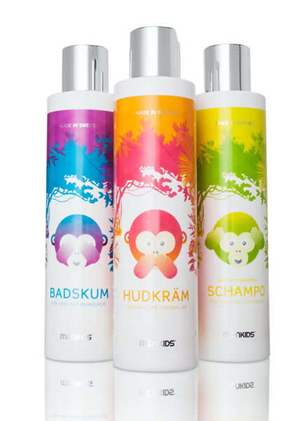 Acrilex, Monkids, badskum, schampo, hudkräm, stilleben, produktfoto